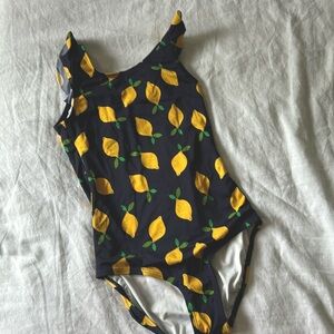 Hanna Anderson Flutter Sleeve Lemon Swimsuit